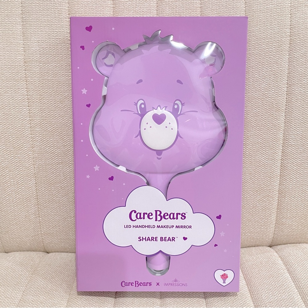 NEW Impressions Vanity Care Bears Share Bear‎ LED Handheld Makeup Mirror Purple